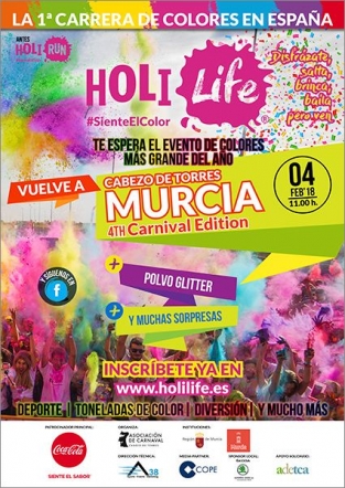 La Holi Life, la carrera de colores más grande de Europa, anticipará el carnaval en Cabezo de Torres