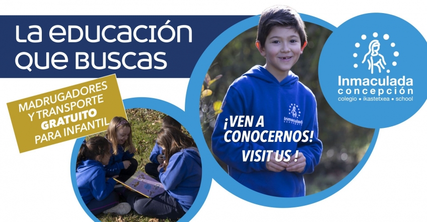 El Colegio Inmaculada Concepción en Abetxuko ofrecerá transporte escolar y aula de madrugadores gratuitos para Educación