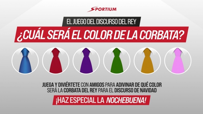 Adivina el color de la corbata del Rey, el juego de Sportium para esta Nochebuena