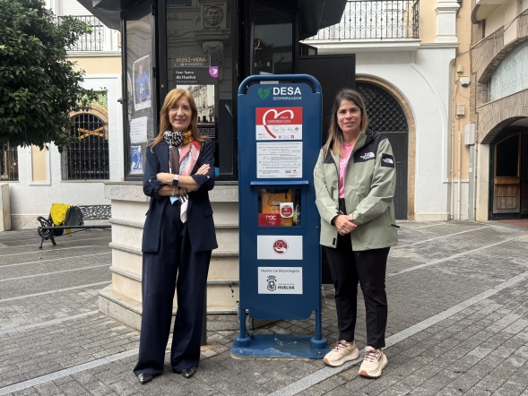 Huelva se suma a la red andaluza de ciudades cardioprotegidas con un desfibrilador 24h