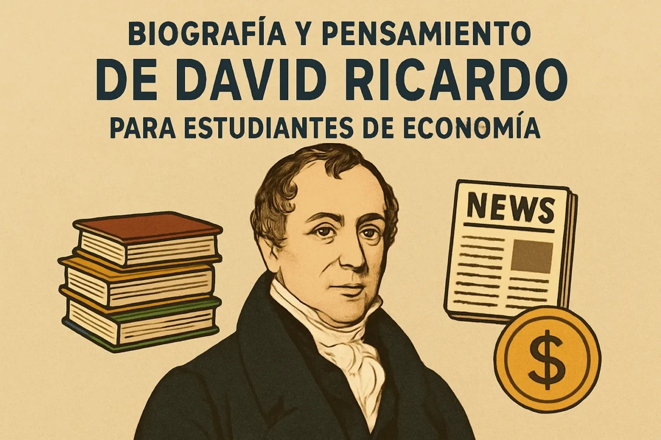 biografía y pensamiento de David Ricardo para estudiantes de economía